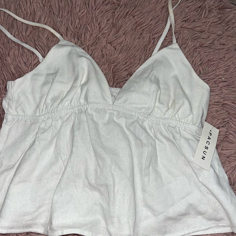 NWT Pacsun LA Hearts Linen V-Neck Babydoll Tank Top